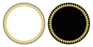 Gold Thai style Kra Jung circle frame Stock Photography Gold Thai style Kra Jung circle frame Stock Photography