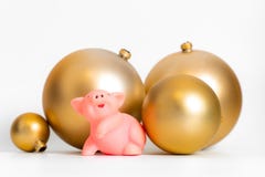 Golden balls pig Chinese New Year symbol traditional cultural zodiac calendar isolated royalty free stock photo Golden balls pig Chinese New Year symbol traditional cultural zodiac calendar isolated royalty free stock photo