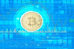 Golden bitcoin digital currency. stock image Golden bitcoin digital currency. stock image
