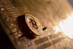 Bitcoin gold on a computer interface royalty free stock photos Bitcoin gold on a computer interface royalty free stock photos