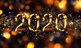 Golden Black Christmas Or New Year Background, Inscription 2020 With Glitter, Snowflakes, Stars, Bokeh Lights On The Festive Royalty Free Stock Photos Golden Black Christmas Or New Year Background, Inscription 2020 With Glitter, Snowflakes, Stars, Bokeh Lights On The Festive Royalty Free Stock Photos