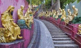 Golden Buddha Statues At Ten Thousand Buddhas Monastery, Hong Kong Stock Photography Golden Buddha Statues At Ten Thousand Buddhas Monastery, Hong Kong Stock Photography