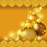 Golden Christmas Balls Stock Photos