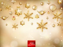 Golden Christmas Decoration. EPS 10 stock illustration Golden Christmas Decoration. EPS 10 stock illustration