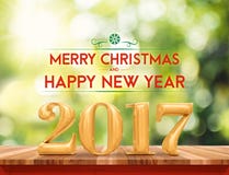 Golden color 2017 Merry Christmas and HappyNew Year (3d renderin stock images Golden color 2017 Merry Christmas and HappyNew Year (3d renderin stock images