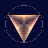 Golden color triangle form with lines transition