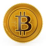 Golden crypto currency coin isolated on white background. 3D illustration vector illustration Golden crypto currency coin isolated on white background. 3D illustration vector illustration