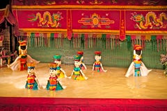 Golden Dragon Water Puppets Theatre In Saigon, Vietnam. Royalty Free Stock Images