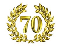 Golden Figure Of 70 In A Gold Wreath Stock Illustration Illustration Of Celebration Design