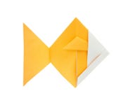 Golden fish of origami. Royalty Free Stock Photography Golden fish of origami. Royalty Free Stock Photography