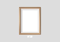 Golden frame on the wall. Vector EPS10 illustration. Wall frame mock-up. vector illustration Golden frame on the wall. Vector EPS10 illustration. Wall frame mock-up. vector illustration