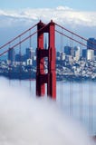 Golden Gate Bridge Under Fog Stock Images