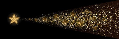 Golden glitter bring gold confetti horizontal banner