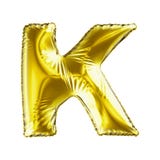 Golden letter K made of inflatable balloon isolated on white background. Royalty Free Stock Image Golden letter K made of inflatable balloon isolated on white background. Royalty Free Stock Image