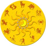 Golden Medal With Signs Of The Zodiac Royalty Free Stock Image