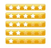 Golden Rating Bars With Stars Stock Images