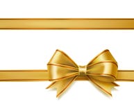 Golden ribbon bow Royalty Free Stock Photography Golden ribbon bow Royalty Free Stock Photography