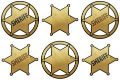Golden Sheriff Stars Royalty Free Stock Image