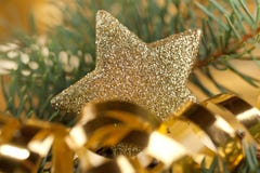 Golden Shining Christmas Star Royalty Free Stock Images