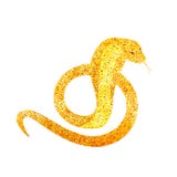 Golden snake silhouette curled up in the ring royalty free illustration Golden snake silhouette curled up in the ring royalty free illustration