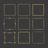 Golden square frameworks s icons design element set on black background royalty free illustration Golden square frameworks s icons design element set on black background royalty free illustration