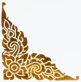 Golden Thai Style Pattern On Wall Stock Images