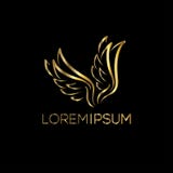 Golden wings vector logo vector illustration Golden wings vector logo vector illustration