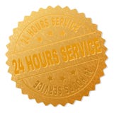 Goldene 24 STUNDEN SERVICE Medaillen-Stempel lizenzfreie abbildung Goldene 24 STUNDEN SERVICE Medaillen-Stempel lizenzfreie abbildung