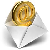 Goldenes eMail-Zeichen stockbilder Goldenes eMail-Zeichen stockbilder