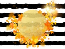 Goldkreis mit Herbstahornblatthintergrund Jahreszeitschablone für Entwurfsfahne, Karte, Broschüre, Karte, Plakat und stock abbildung Goldkreis mit Herbstahornblatthintergrund Jahreszeitschablone für Entwurfsfahne, Karte, Broschüre, Karte, Plakat und stock abbildung