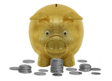 GoldPiggy Querneigung lizenzfreie stockfotografie GoldPiggy Querneigung lizenzfreie stockfotografie