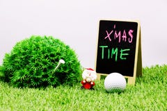 Golf ball with Christmas decoration for golfer holiday