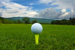 Golf Ball On Green Royalty Free Stock Photo