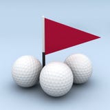 Golf Balls And Flag