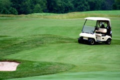 Golf Cart On Golf Course Royalty Free Stock Images Golf Cart On Golf Course Royalty Free Stock Images
