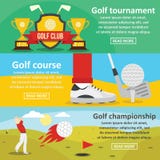 Golf o grupo horizontal da bandeira do competiam, estilo liso ilustração royalty free Golf o grupo horizontal da bandeira do competiam, estilo liso ilustração royalty free
