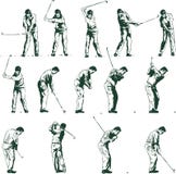 Golf swing stages vector illustration