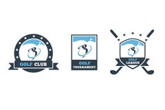 Golfclubembleem 3 reeks royalty-vrije illustratie Golfclubembleem 3 reeks royalty-vrije illustratie