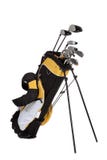 Golfclubs en zak op wit stock afbeelding Golfclubs en zak op wit stock afbeelding