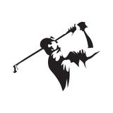 Golfer abstract silhouette, front view. Golf logo