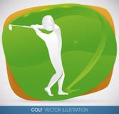 Golfowy gracz Muska Ładnego strzał w wydarzeniu sportowym, Wektorowa ilustracja royalty ilustracja Golfowy gracz Muska Ładnego strzał w wydarzeniu sportowym, Wektorowa ilustracja royalty ilustracja