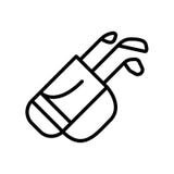 Golfowy ikona wektor odizolowywający na tle, golfa znaku, linii i konturów elementach w liniowym stylu białych, ilustracji Golfowy ikona wektor odizolowywający na tle, golfa znaku, linii i konturów elementach w liniowym stylu białych, ilustracji