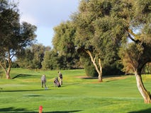 Golfspelers die Golf spelen royalty-vrije stock foto Golfspelers die Golf spelen royalty-vrije stock foto