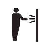 Golpeando la muestra y el símbolo del vector del icono aislados en el fondo blanco, golpeando concepto del logotipo stock de ilustración Golpeando la muestra y el símbolo del vector del icono aislados en el fondo blanco, golpeando concepto del logotipo stock de ilustración
