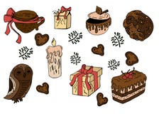 Collection of Merry Christmas And Happy New Year elements. vector illustration Collection of Merry Christmas And Happy New Year elements. vector illustration