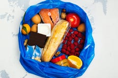 Good food in trash bag Royalty Free Stock Photos Good food in trash bag Royalty Free Stock Photos