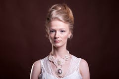 Gorgeous Beautiful Woman In Vintage Victorian Dress Royalty Free Stock Photos