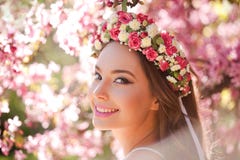 Gorgeous spring makeup woman. royalty free stock photos Gorgeous spring makeup woman. royalty free stock photos