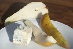 Gorgonzola cheese with pears Royalty Free Stock Images Gorgonzola cheese with pears Royalty Free Stock Images