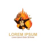 Goryla logo Tenisowy szablon ilustracja wektor Goryla logo Tenisowy szablon ilustracja wektor
